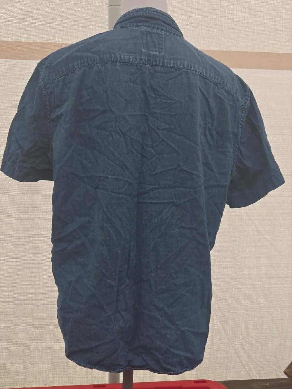 Indigo AE Men's Short-Sleeve Button-Down Denim Shirt - Blue